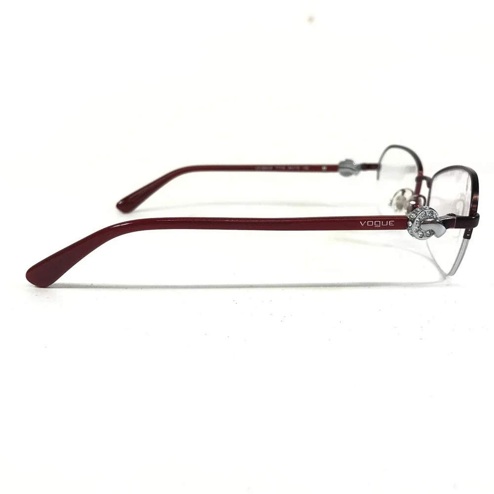 Vogue Eyeglasses Frames VO3944-B 717-S Burgundy Red Silver Crystals 54-18-135